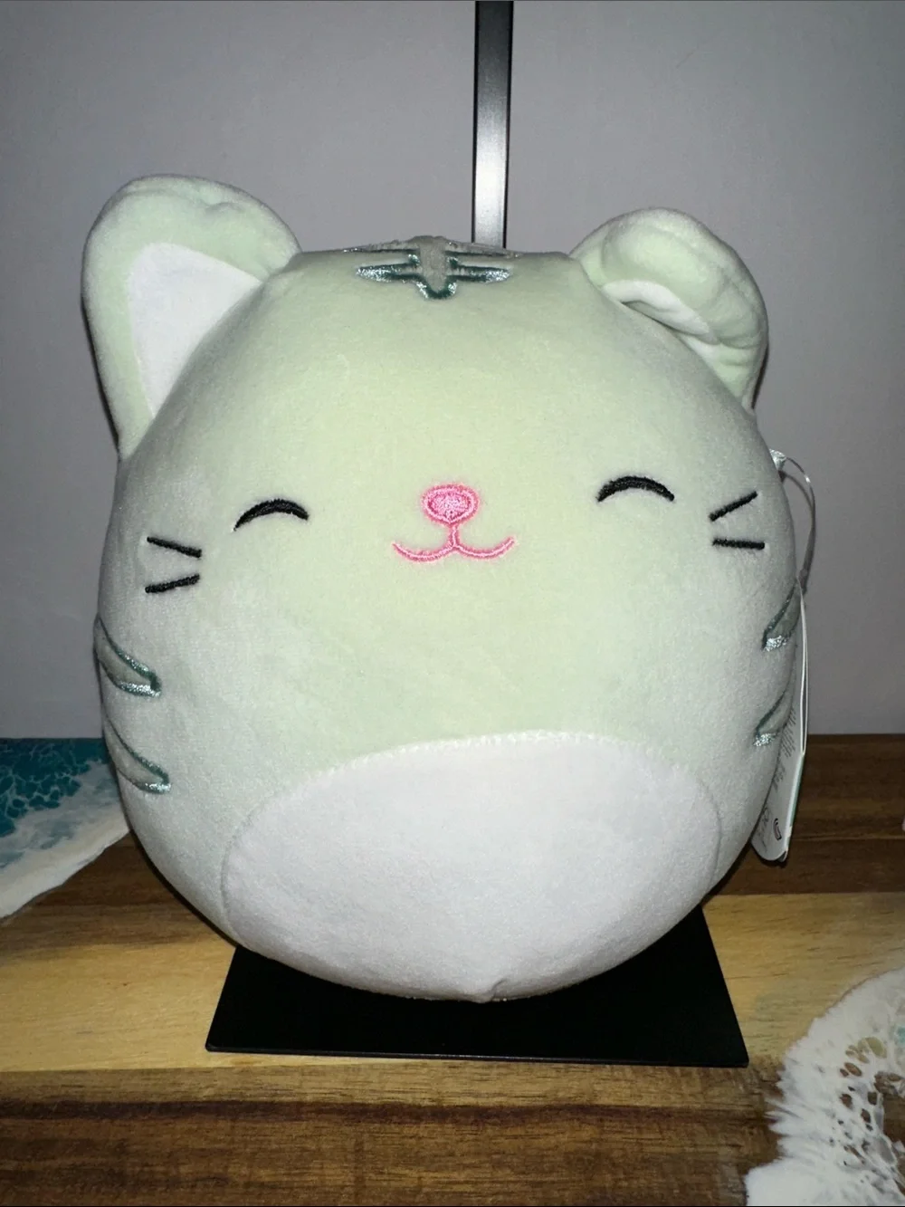 Squishmallows Chase Plush Cat - Mint Green and White